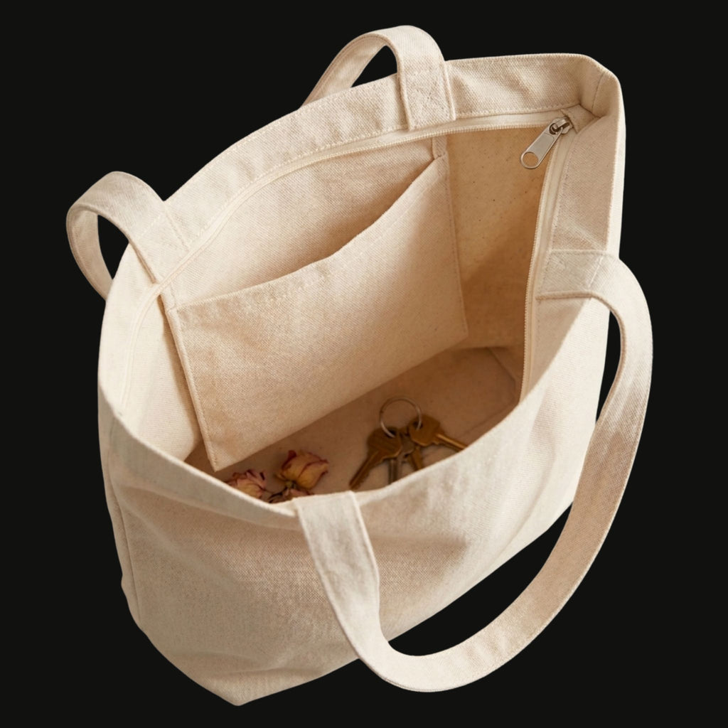 Tote Bag Jute — Mit Reißverschluss & Innentasche | Custom Print