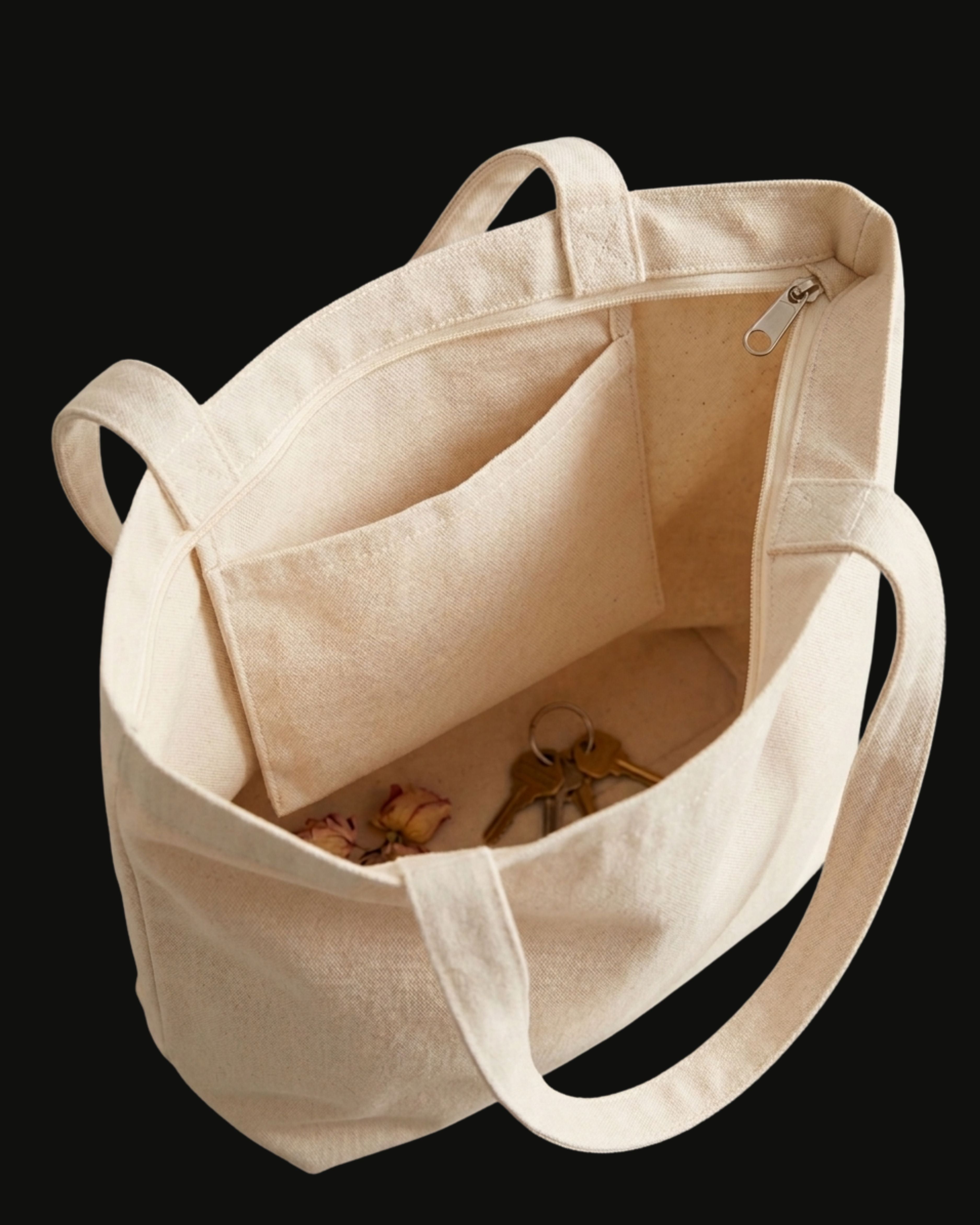 Tote Bag Jute — Mit Reißverschluss & Innentasche | Custom Print